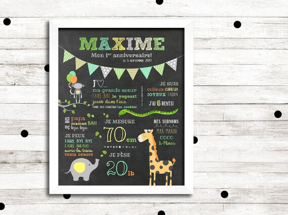 Personalized First Birthday Poster Jungle Animals Etsy Personalized First Birthday Poster Jungle Animals Etsy