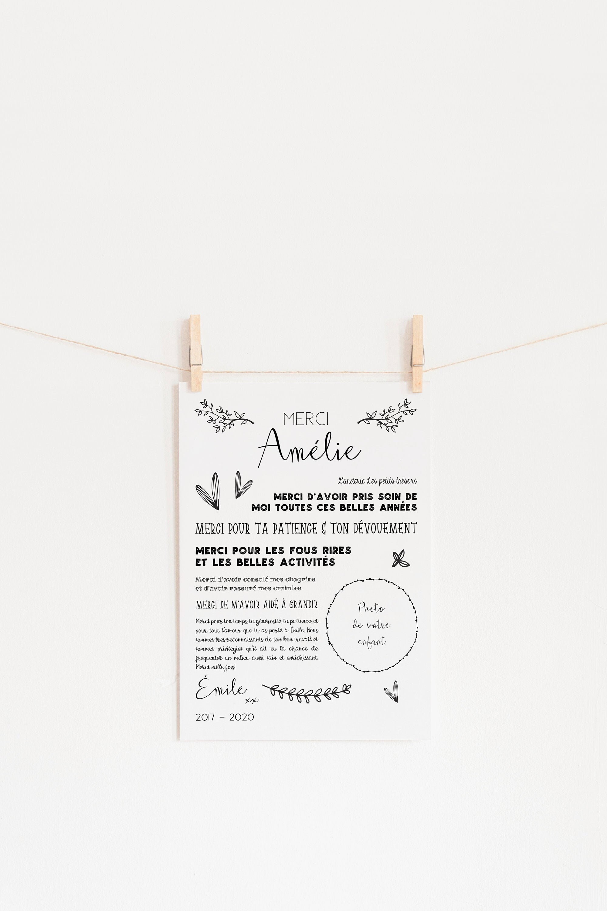 Daycare Thank You Gift Poster Imprimable Fichier Educational Etsy