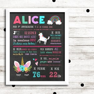 Affiche Premier Anniversaire Personnalisee Shabby Etsy