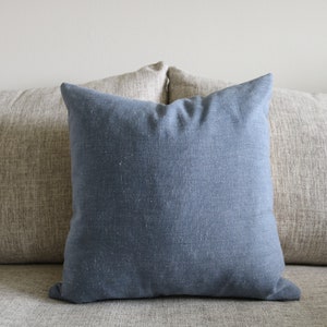 19 - Chambray Blue Pillow Cover - 18&quot; x 18&quot;