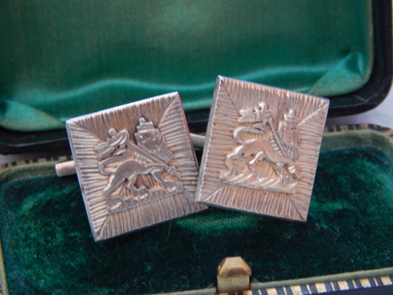 Sterling Silver Lion Passant Vintage Cufflinks Etsy