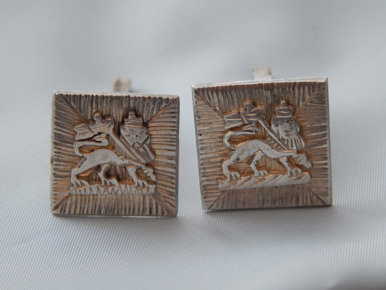 Sterling Silver Lion Passant Vintage Cufflinks Etsy