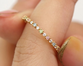 FUNTE Anello in Oro da Donna Placcato in Oro 18 Carati Anello