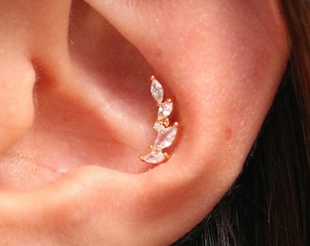 Crystal Climber Earring: G23 Titanium Stacked Piercing