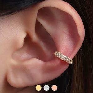 Crystal Ear Cuff: Dainty Non-Pierced 18k Gold Plated