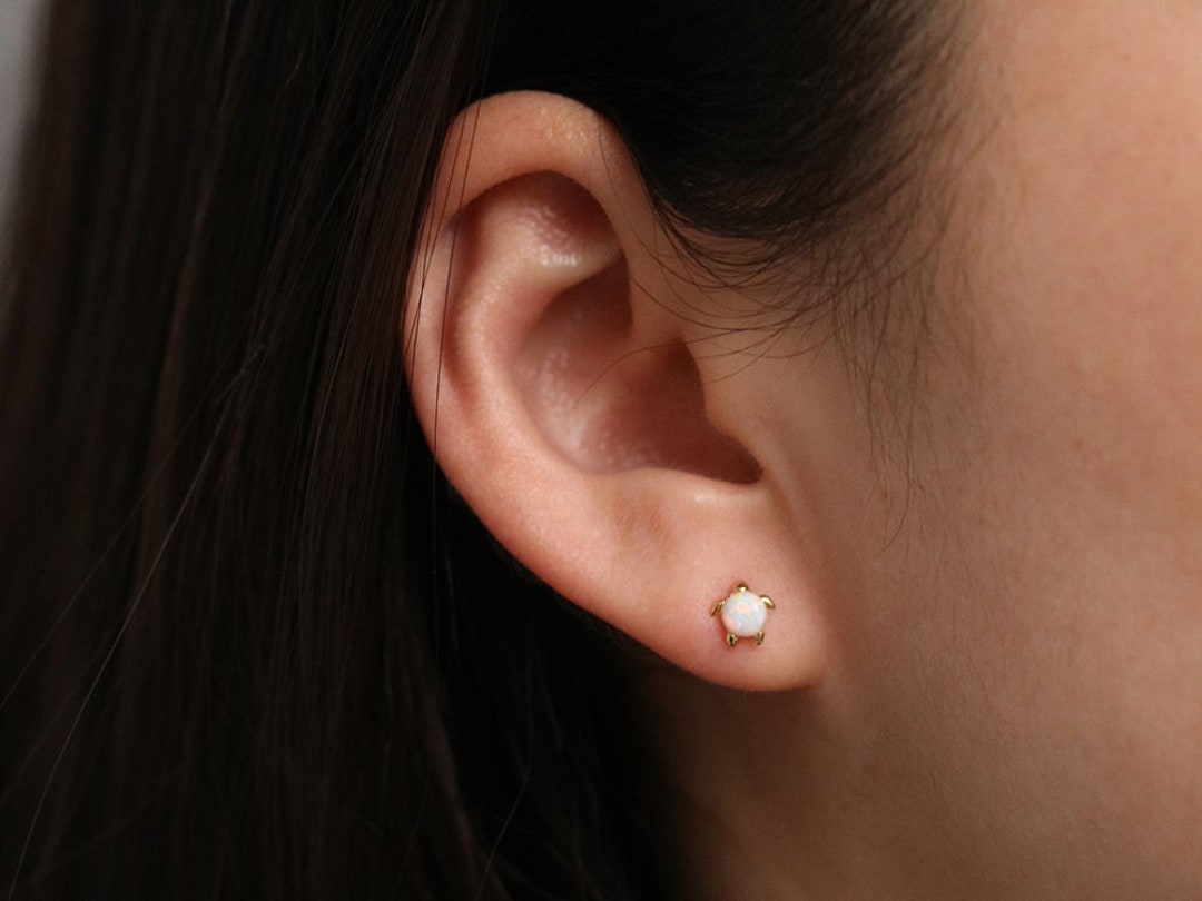 Orecchini a forma di tartaruga, in argento Sterling 925, con opale, a forma di tartaruga, per donne, ragazze, Nessuna pietra preziosa