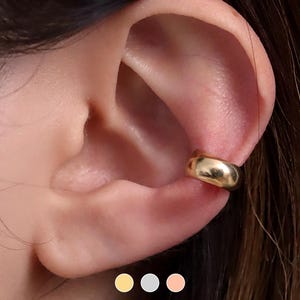 925 sterling silver Chunky Ear Cuff Chic Unique Simple Earcuff Earstack Earwrap nonpierced earrings 18k gold plated silver rose gold plated