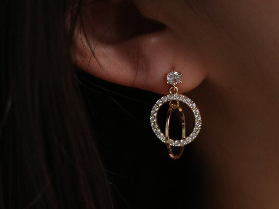 Orecchini A Cerchio In Argento Sterling Con Zirconia Cubica