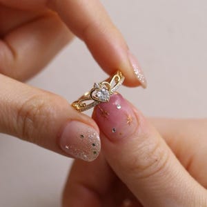 Princess crown ring, Dainty Ring, Statement Ring, Stacking Ring, Gift for Her, Free Size Ring, Adjustable Rings, Anniversary Gift, Cute Ring