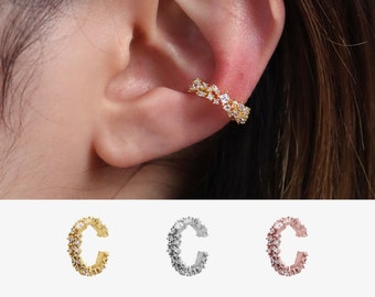 Adorn Sparkle Crystal Bunch Ear Cuff Wedding Unique Dainty Delicate Earstack Earwrap Earrings 18k gold plated silver rose gold plated