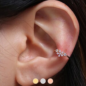 Orecchino a forma di fiore di pietra di luna, pietra semipreziosa, orecchino unico, delicato, non forato, in argento placcato oro 18k, placcato oro rosa