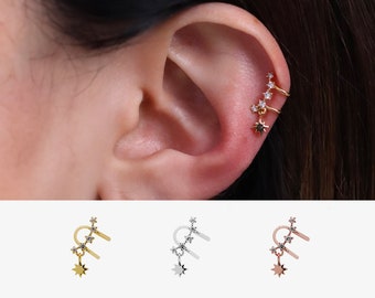 Milkyway Star Drop Cuff Earcuff ear cuff unique dainty delicate universe earstack nonpierced earrings 18k gold plated silver rosegold plated