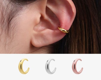 Bold Single Cubic Cuff Crystal Wedding Unique Simple Sleek Earstack Earwrap nonpierced earrings 18k gold plated silver rose gold plated