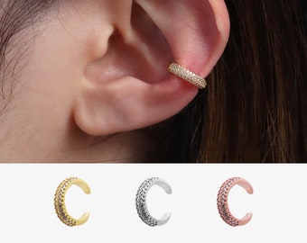 Sparkle Crystal Simple Ear Cuff Wedding Dainty Delicados pendientes sin perforar eartack earwrap joyas 18k chapado en oro plata oro rosa
