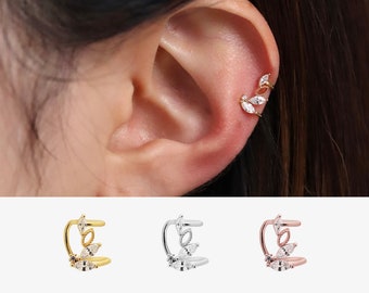 Cubic Wing Cuff wedding nonpierced earring jewellery crystal dainty delicate unique earwrap earstack 18k gold plated silver rose gold plated