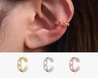 Celestial Band Ear Cuff Crystal Sparkle Crown Earstack nonpierced earrings jewellery wedding 18k gold plated silver rose gold plated