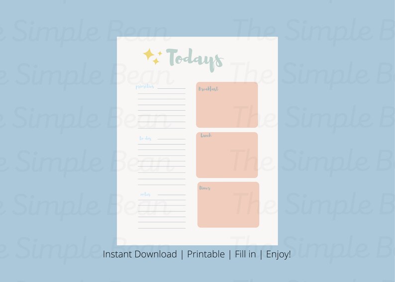 Today Printable Template - Etsy