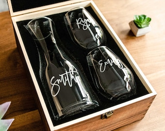 Maverton Set Decanter per Whisky in vetro - da 700 ml - incisione personalizzata - Caraffa con 6 bicchieri - idea regalo per il compleanno - per l' uomo - Arturo