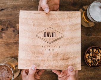 Gift for Men - Groomsmen Gift Box - Personalized Cigar Box – Engraved