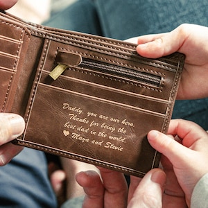 Regalo de Navidad para papá - Regalo para hombre - Cartera personalizada para hombre - El regalo perfecto para él, regalo del Día del Padre, regalo sentimental