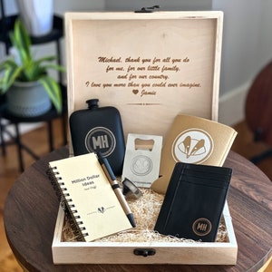 Appreciation Gift Box - 6 Piece Personalized Gift Set for Men - Unique Gift for Boyfriend or Husband - Anniversary Gift for Men