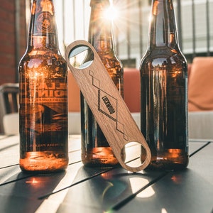 Wood Bottle Opener - Personalized Bottle Opener, Groomsmen Gifts, Custom Bottle Opener, Bottle Opener Wedding Favor, Bartender Bottle Opener