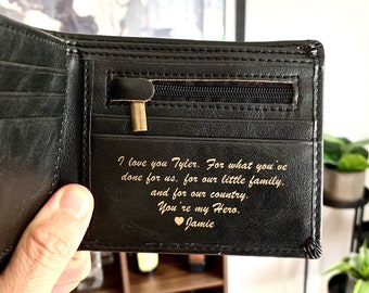Gift for Men - Personalized Men's Wallet - Diamond Leather Wallet, The Perfect Men's Gift, Boyfriend Gift, or Groomsmen Gift