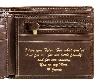 Valentine's Gift for Men - Valentines Day Gift for Him - Men's Wallet - Personalized Anniversary Gift