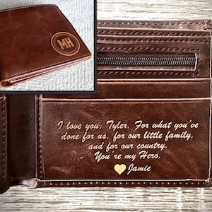 Gift for Men - Gift for him - Personalized Mens Wallet - The Perfect Mens Gift, Boyfriend Gift, or Groomsmen Gift