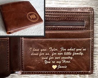 Regalo para hombres - Regalo para él - Billetera personalizada para hombre - El regalo perfecto para hombres, novios o padrinos de boda