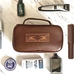 Men&#39;s Toiletry Bag - Leather Dopp Kit - Custom Dopp Kit, Men&#39;s Travel Toiletry Bag,  Personalized Gifts for Dad, Gift Ideas for Men