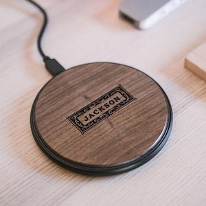 Wireless Charger - Classic - Work from Home Gift, Perfect Gift for the Office, Personalized Wireless Charger, Qi Certified Wireless Charger