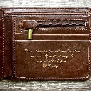 Gift for Dads Gift for Men Personalized Men's Wallet The Perfect Gift for Him, Boyfriend Gift, Father's Day Gift, Sentimental Gift image 8