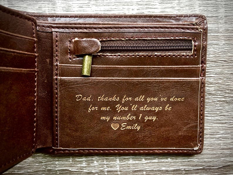 Gift for Dads Gift for Men Personalized Men's Wallet The Perfect Gift for Him, Boyfriend Gift, Father's Day Gift, Sentimental Gift image 8