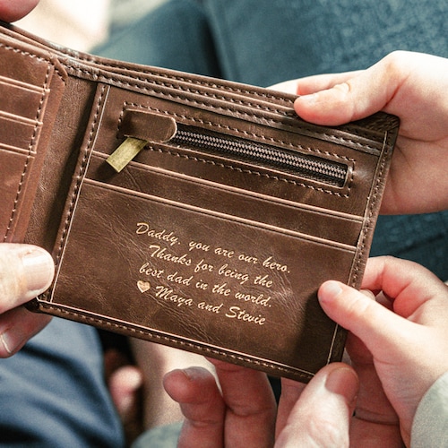 Christmas Gift for Dad - Gift for Men – Personalized Men's Wallet – The Perfect Gift for Him, Father's Day Gift, Sentimental Gift