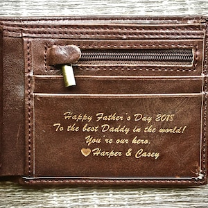 Gift for Dads Gift for Men Personalized Men's Wallet The Perfect Gift for Him, Boyfriend Gift, Father's Day Gift, Sentimental Gift image 2