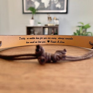 Personalized Leather Bracelet - Great Gift for the Guys - Perfect Wedding Favors or Anniversary Gift
