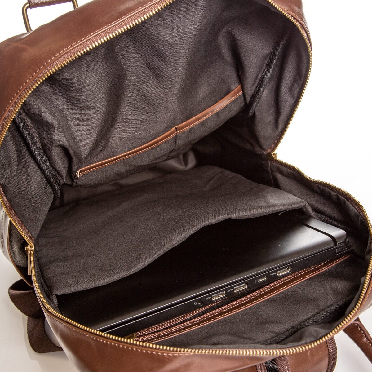 Premium Vegan Leather Laptop Backpack - 17 Inch Laptop 
