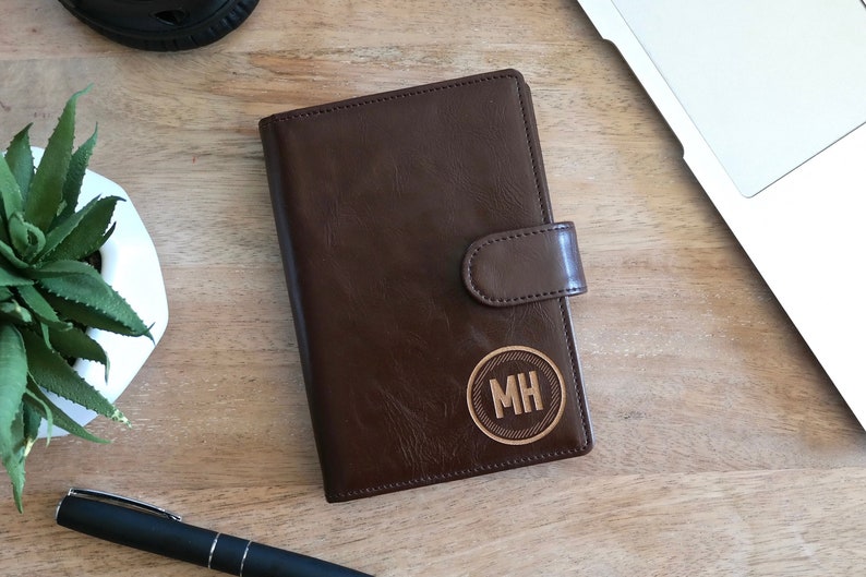 Personalized Leather Pocket Journal Leather Journal, The Perfect Mens Gift, Boyfriend Gift, or Groomsmen Gift image 1