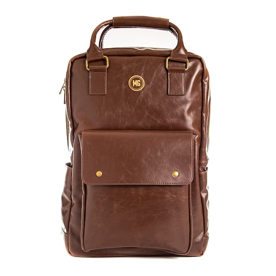 Premium Vegan Leather Laptop Backpack - 17 Inch Laptop  display picture 3