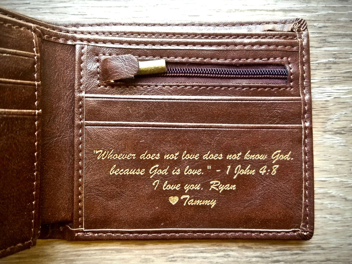 Boyfriend Gift Personalized Mens Wallet Husband Gift Etsy