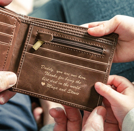 Personalized Mens Wallet Boyfriend Gift, Husband Gift, Anniversary Gift for  Him 