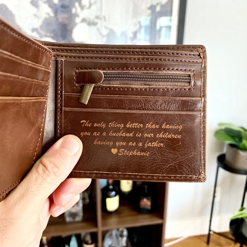 Anniversary Gift - Personalized Mens Wallet - Husband Gift, Mens Gift, Father's Day Gift 