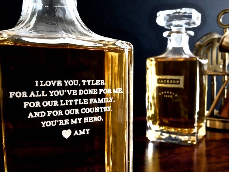 Valentine's Gift for Men Father's Day gift for him Personalized Whiskey Decanter SetA Personalized Gift, great Groomsmen Gifts image 4