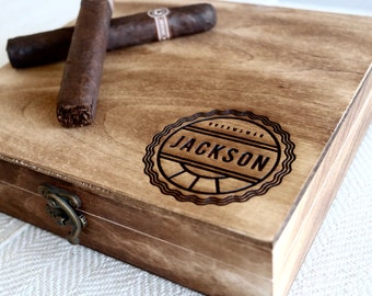 Groomsmen Gift Box - Personalized Cigar Box – Engraved
