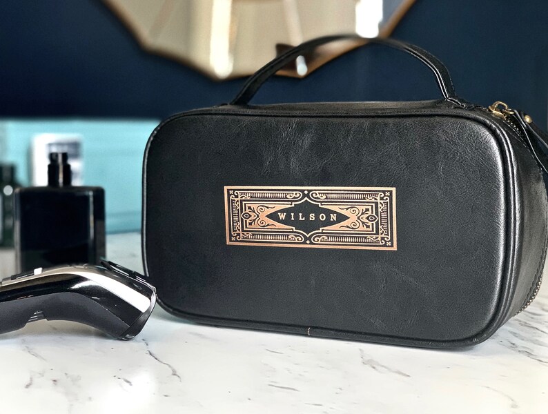 Personalized Mens Leather Dopp Kit Leather Toiletry Bag for Etsy