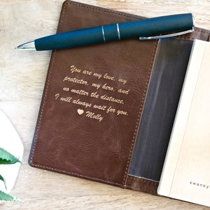 Personalized Leather Pocket Journal Leather Journal, The Perfect Mens Gift, Boyfriend Gift, or Groomsmen Gift image 2