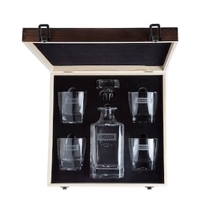 Custom Barware Set For Men Personalized Gift for Him Groomsmen Gift Personalized Whiskey Decanter Set Engraved image 5