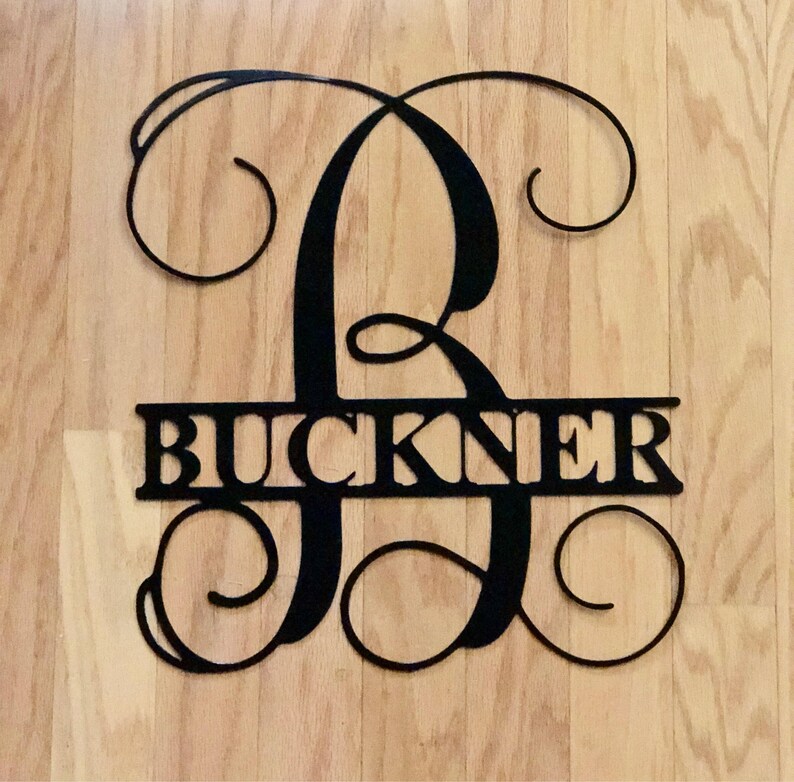 Custom Monogram Metal Sign with Last Name 24 Etsy