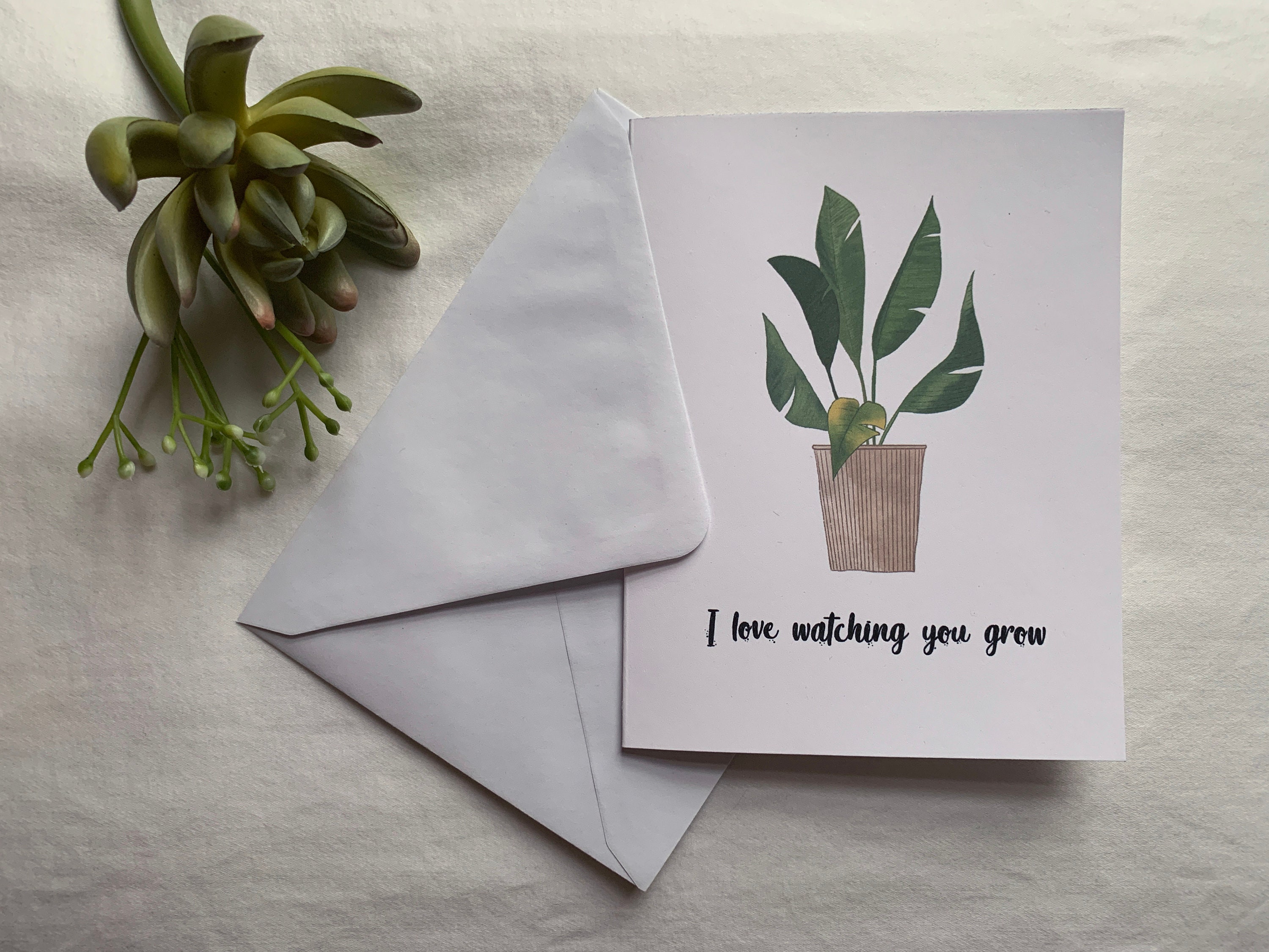 Watching You Grow Greeting Card Blank Etsy UK